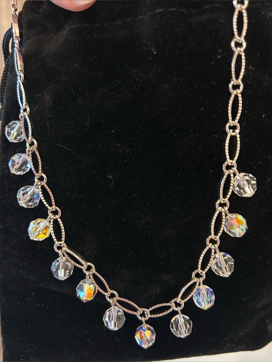 Swarovski Jewelry - Swarovski crystal aurora drop dangle necklace vintage
